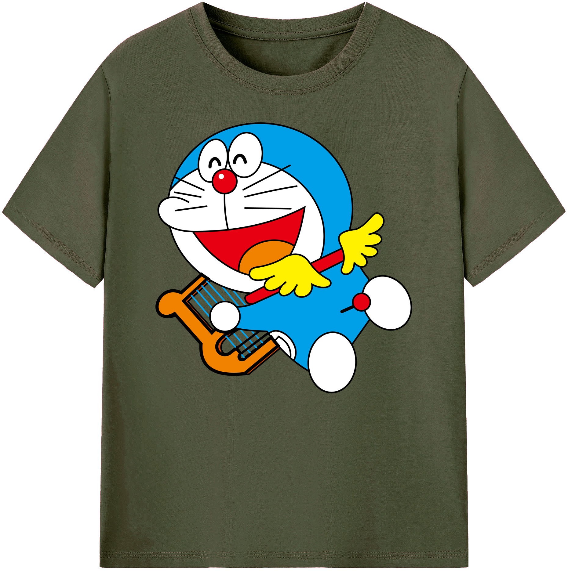（画像用） ドラえもん Doraemon 綿100％ メンズ半袖Tシャツ｜肌触りやわらか＆通気性